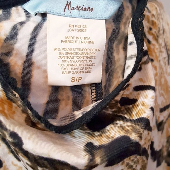 Marciano Tiger Zebra Animal Print skirt with lace trim on sides, size small - Picture 11 of 11